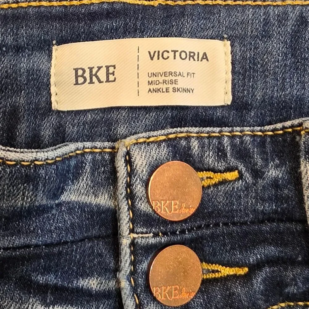 BKE Victoria Jeans Universal Fit Mid-Rise Ankle Skinny Size 26